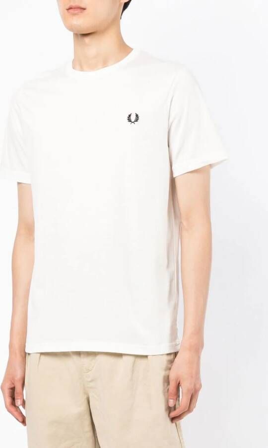 Fred Perry T-shirt met geborduurd logo Wit