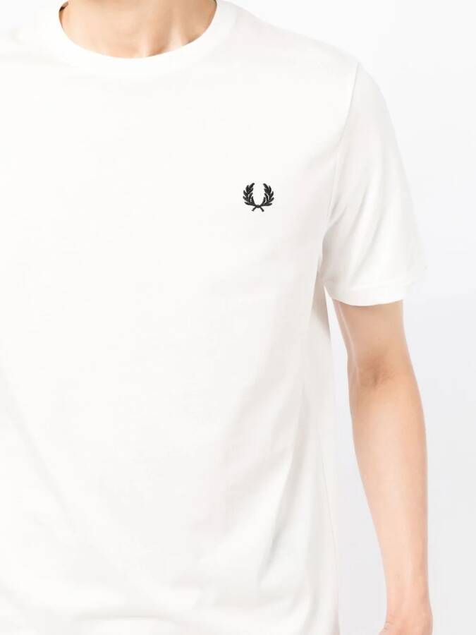 Fred Perry T-shirt met geborduurd logo Wit