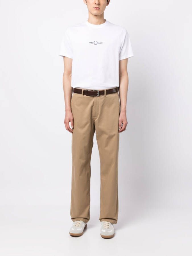 Fred Perry T-shirt met logoprint Wit