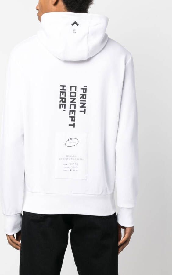 Fred Perry x GATE194 hoodie met print Wit