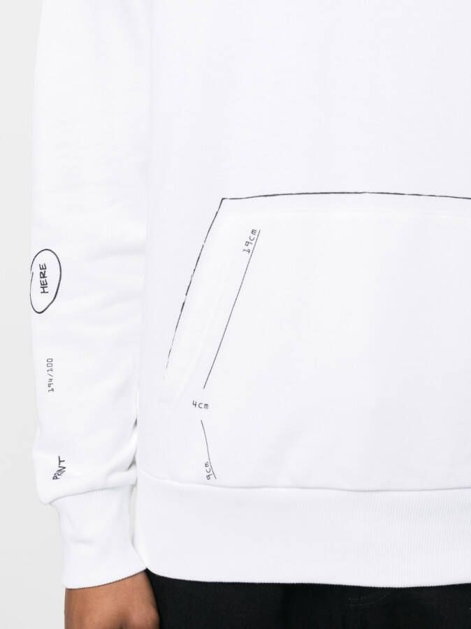 Fred Perry x GATE194 hoodie met print Wit