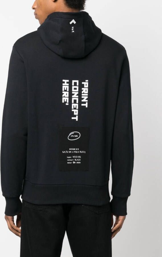 Fred Perry x GATE194 hoodie met print Zwart