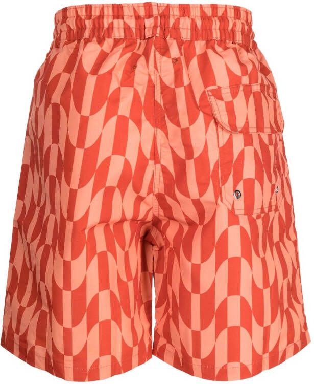 Frescobol Carioca Zwembroek met geometrische print Rood