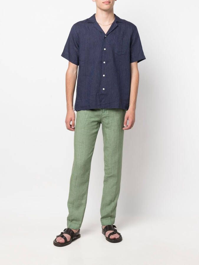 Frescobol Carioca Linnen overhemd Blauw