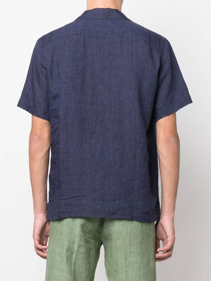 Frescobol Carioca Linnen overhemd Blauw