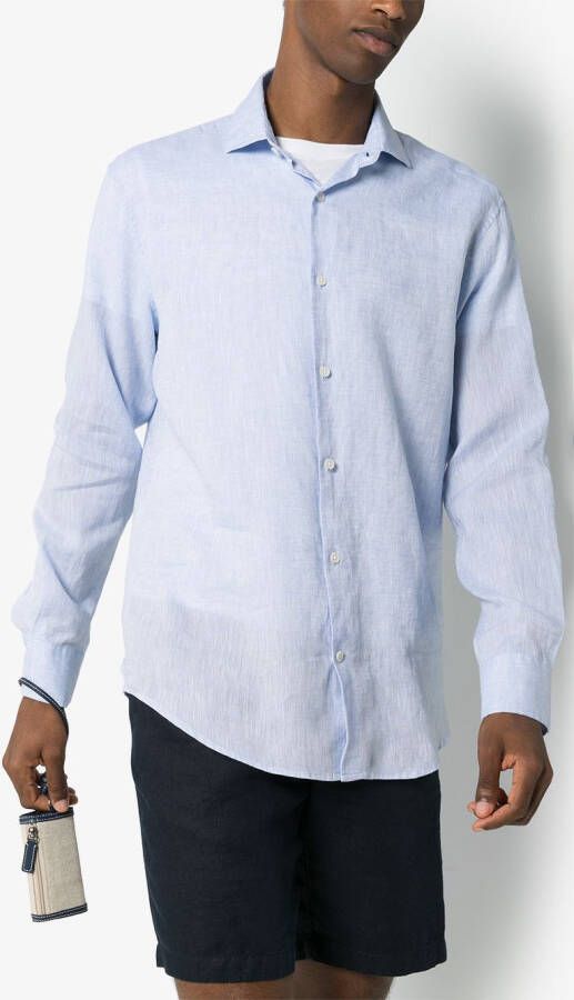 Frescobol Carioca Linnen overhemd Blauw