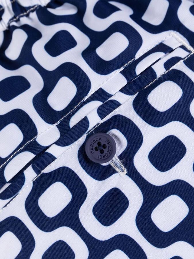 Frescobol Carioca Zwembroek met geometrische print Blauw
