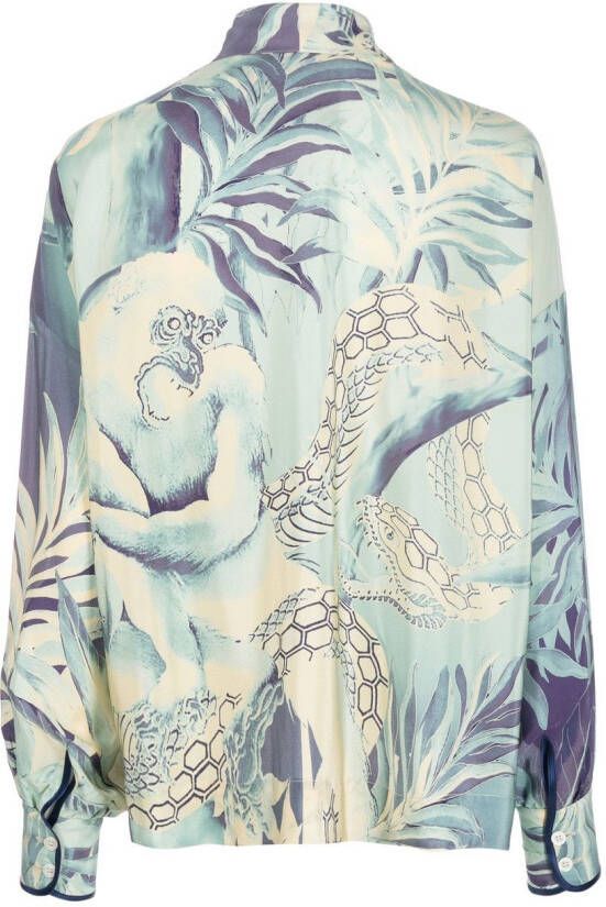 F.R.S For Restless Sleepers Zijden blouse Blauw