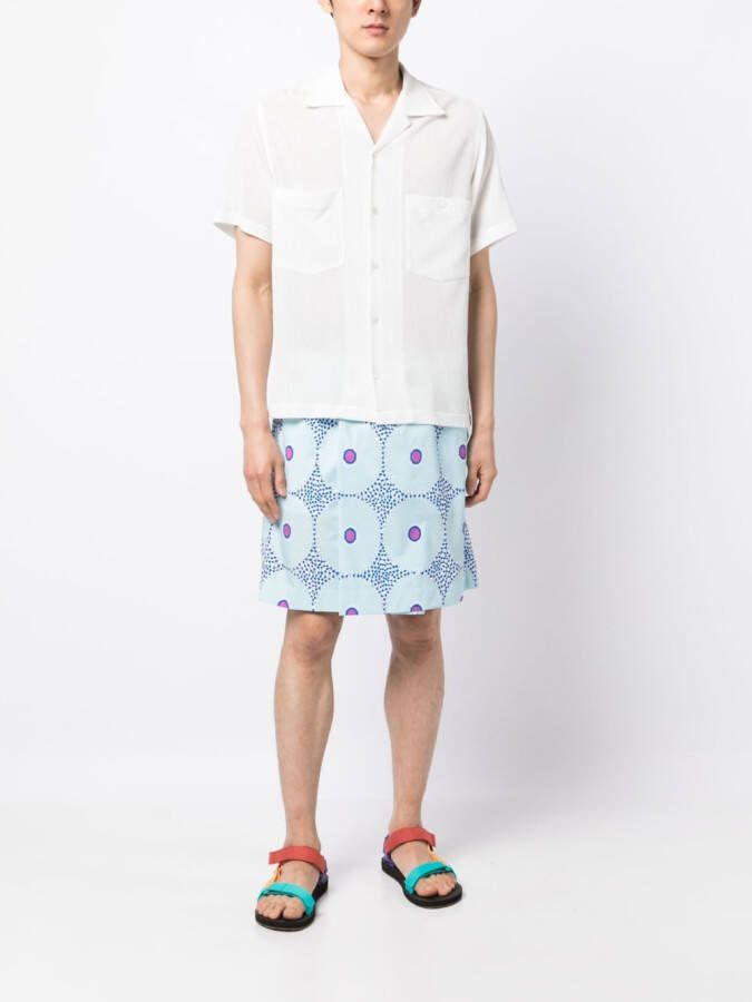 Fumito Ganryu Shorts met trekkoord Blauw