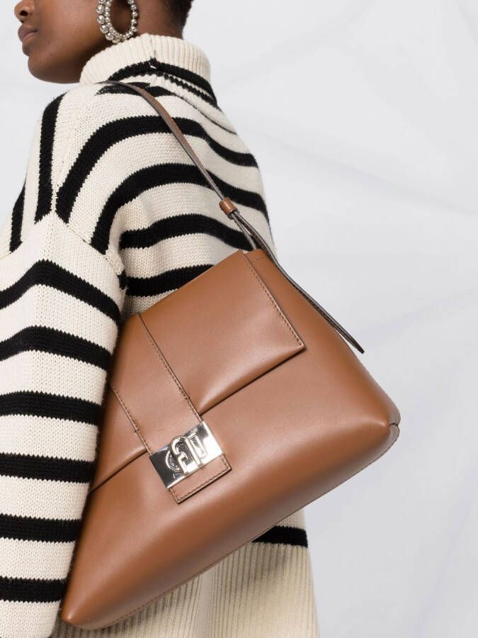 Furla Charlie leren shopper Bruin