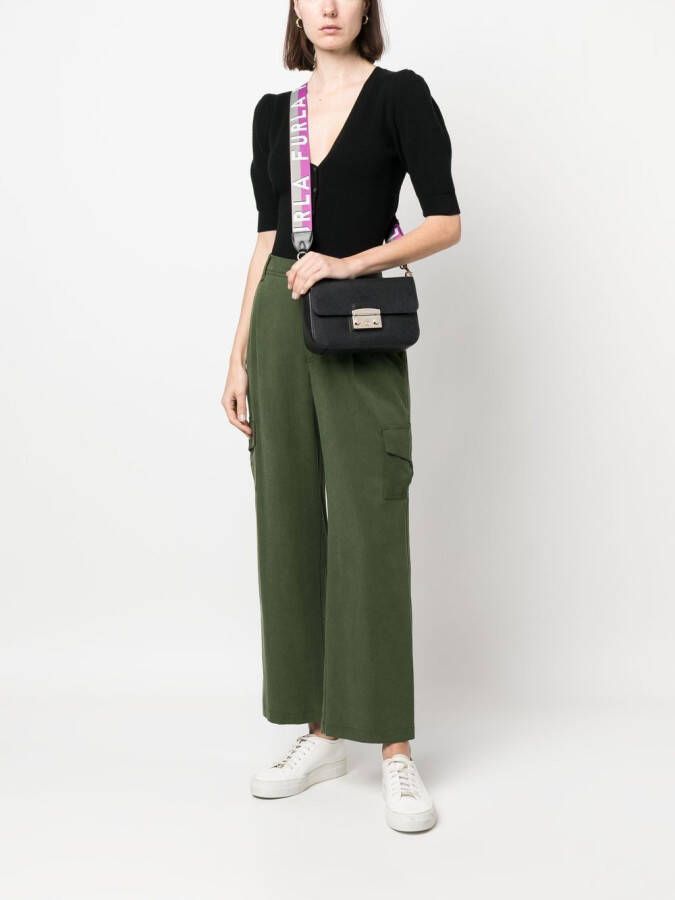 Furla Crossbodytas met logoband Zwart