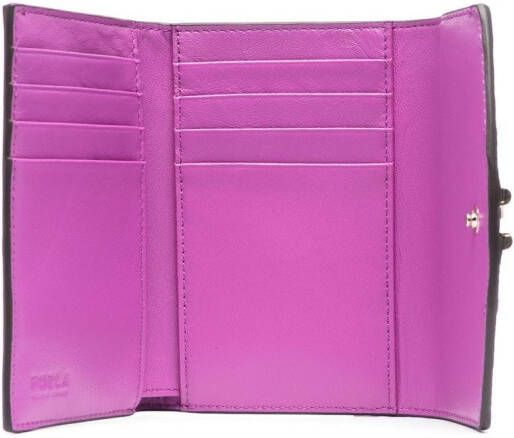 Furla Portemonnee met logoplakkaat Paars