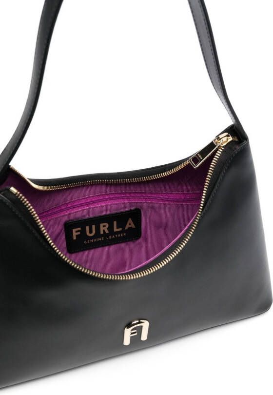 Furla Schoudertas met logoplakkaat Zwart
