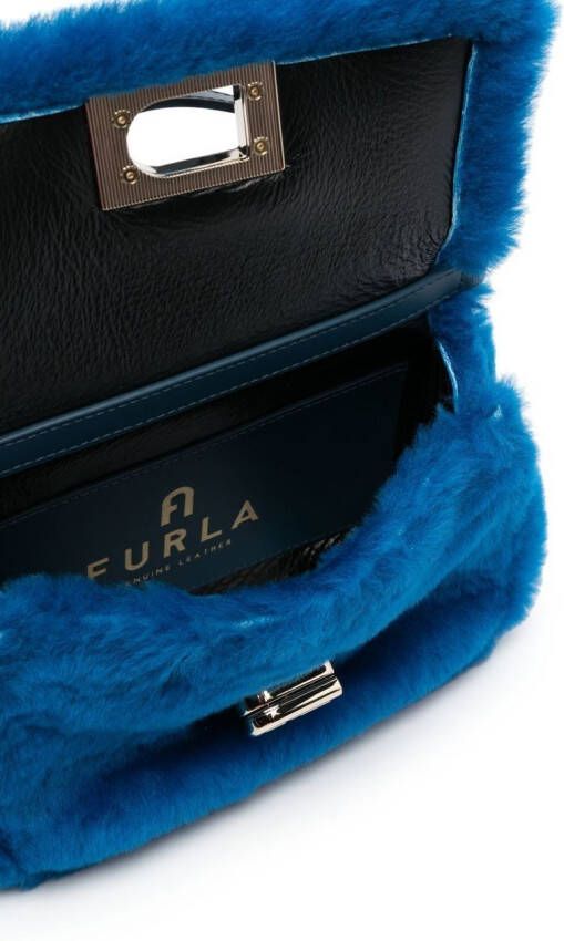 Furla Shopper met logodetail Blauw