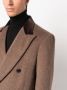 FURSAC Geborstelde mantel met dubbele rij knopen Bruin - Thumbnail 5