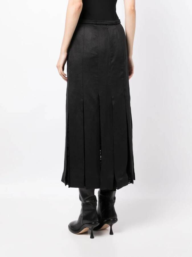 Gabriela Hearst Linnen rok Zwart