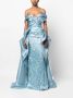 Gaby Charbachy Maxi-jurk verfraaid met pailletten Blauw - Thumbnail 2