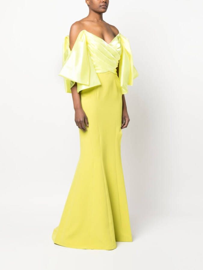 Gaby Charbachy Off-shoulder maxi-jurk Groen