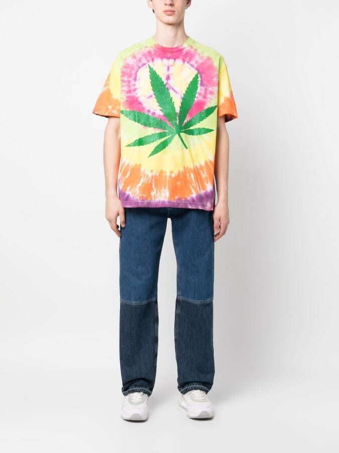 GALLERY DEPT. T-shirt met tie-dye print Geel