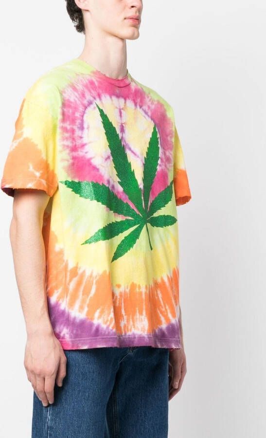 GALLERY DEPT. T-shirt met tie-dye print Geel