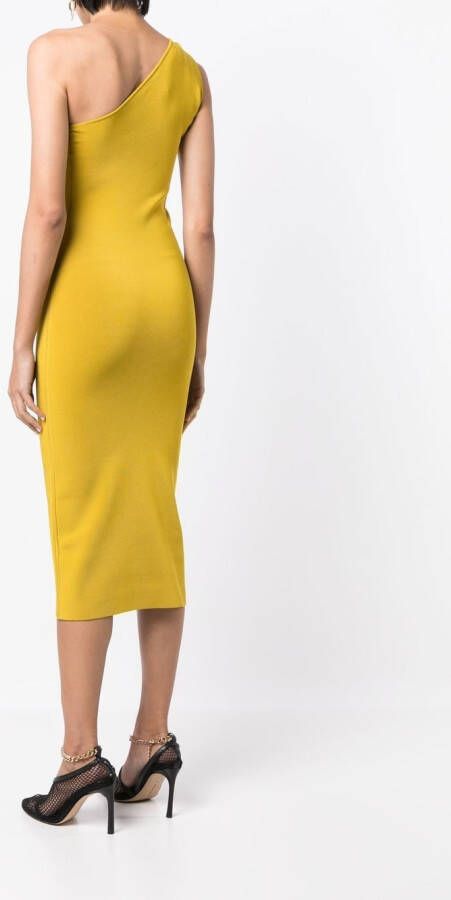 Galvan Asymmetrische midi-jurk Geel