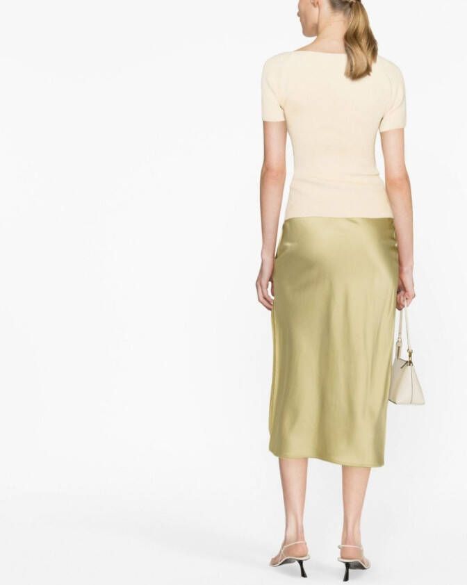 Galvan Geribbelde tanktop Beige