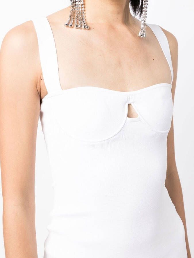 Galvan London Midi-jurk met franje Wit