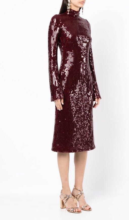 Galvan Midi-jurk met pailletten Rood