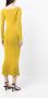 Galvan London Midi-jurk met vierkante hals Geel - Thumbnail 4