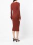 Galvan London Ribgebreide jurk Rood - Thumbnail 4