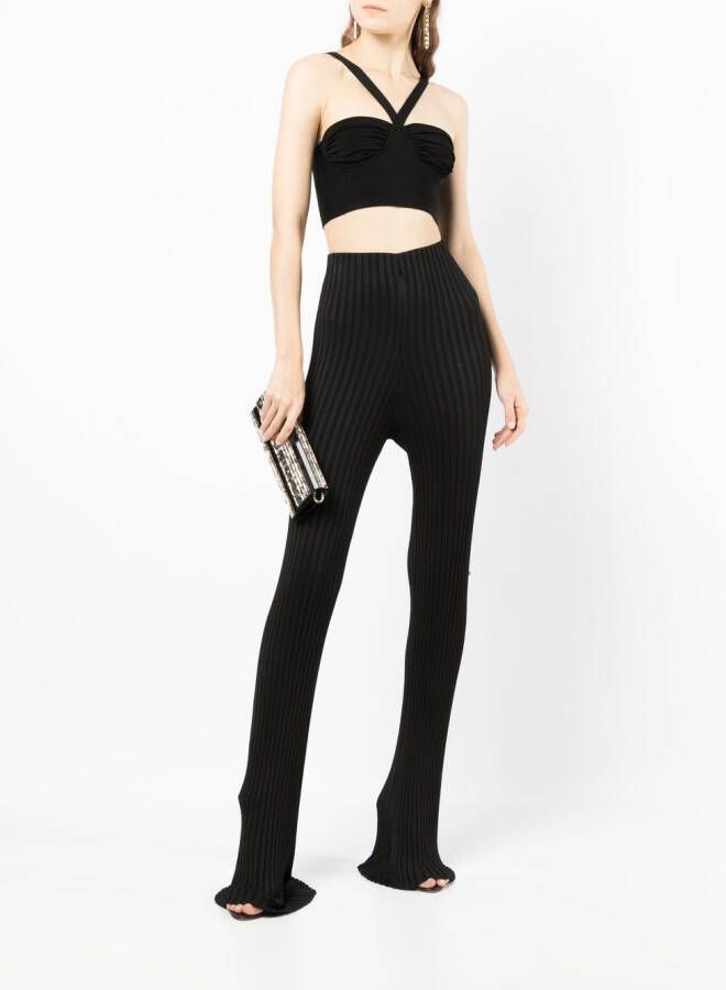 Galvan Venus bralette met bustier-stijl met ruches Zwart