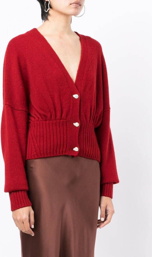 Galvan Vest met geribbelde afwerking Rood