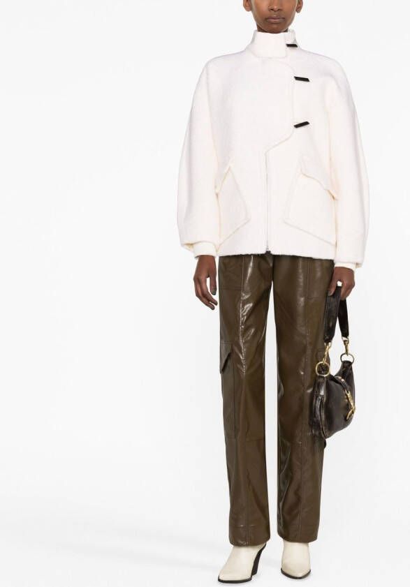 GANNI Asymmetrische jas Wit