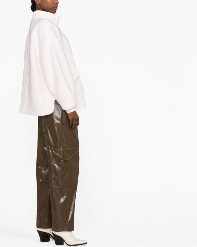 GANNI Asymmetrische jas Wit