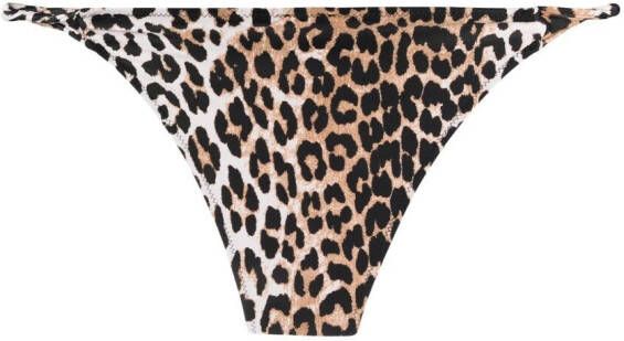 GANNI Bikinislip met luipaardprint Beige