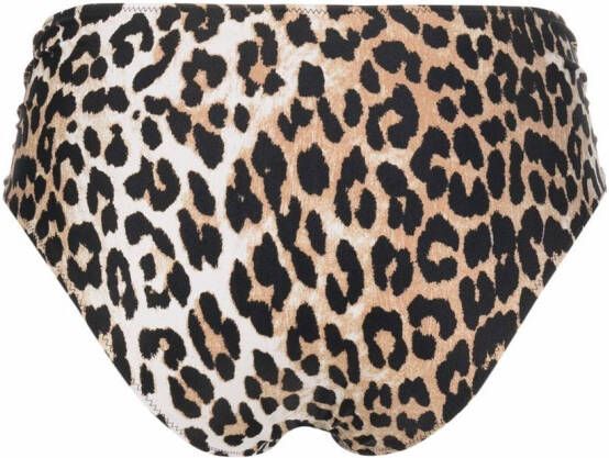 GANNI Bikinislip met luipaardprint Bruin