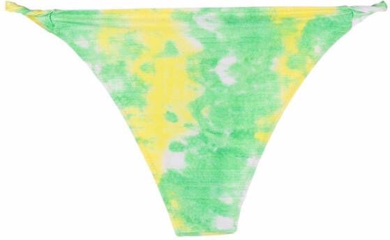 GANNI Bikinislip met tie-dye print Groen