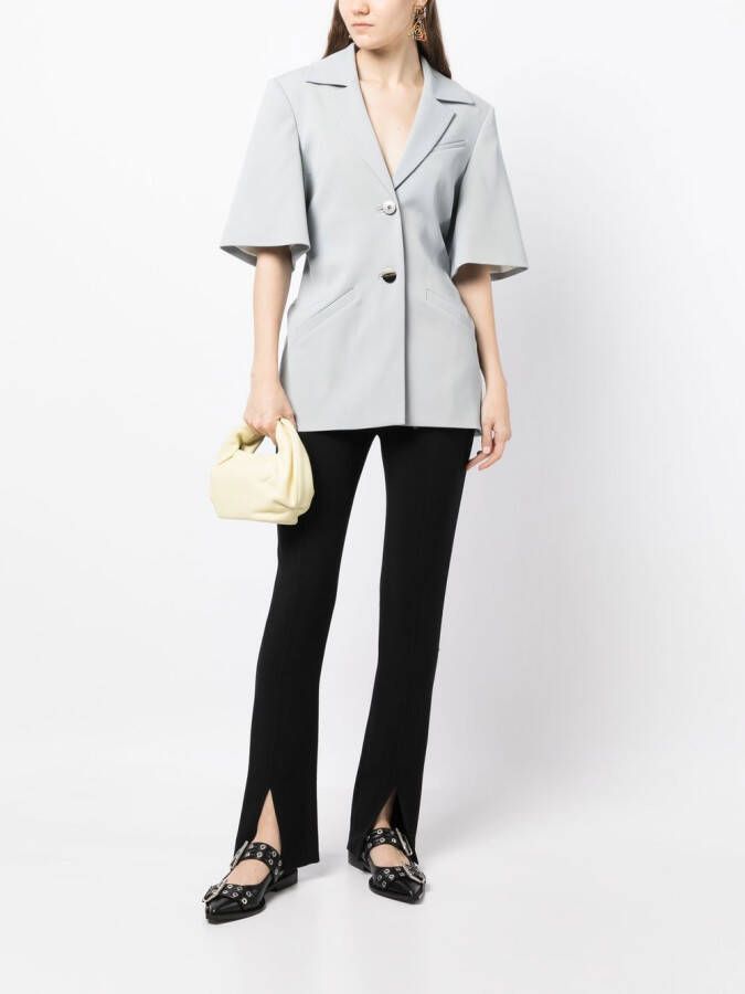 GANNI Blazer met korte mouwen Blauw