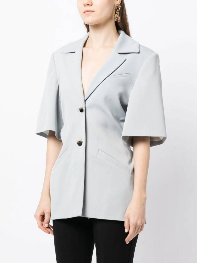 GANNI Blazer met korte mouwen Blauw