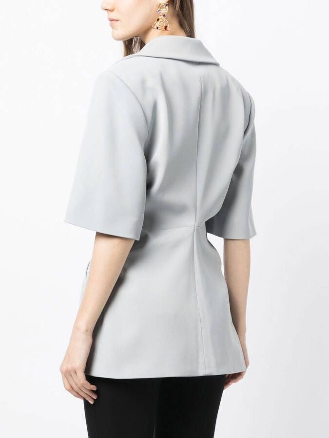 GANNI Blazer met korte mouwen Blauw