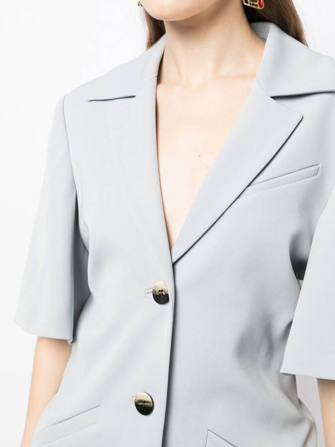 GANNI Blazer met korte mouwen Blauw