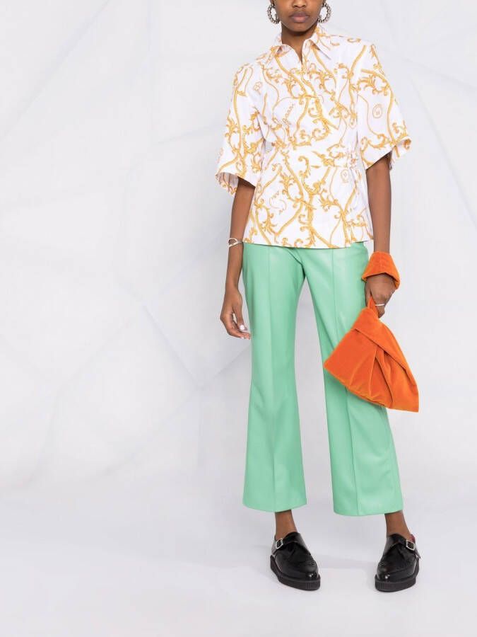 GANNI Blouse met korte mouwen Wit