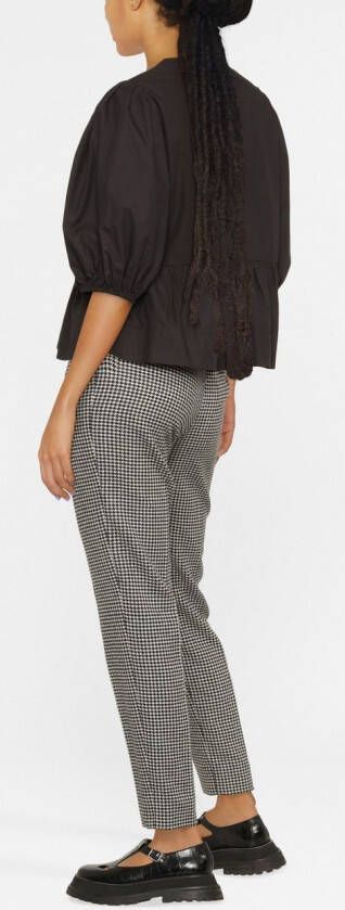GANNI Blouse met pofmouwen Zwart