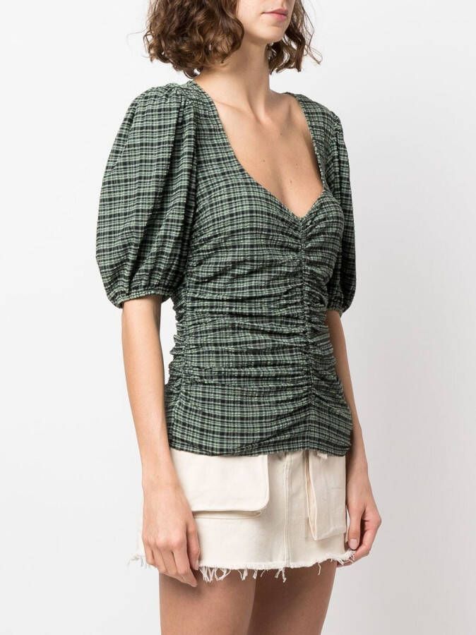 GANNI Blouse met ruches Groen