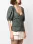GANNI Blouse met ruches Groen - Thumbnail 3