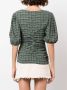 GANNI Blouse met ruches Groen - Thumbnail 4