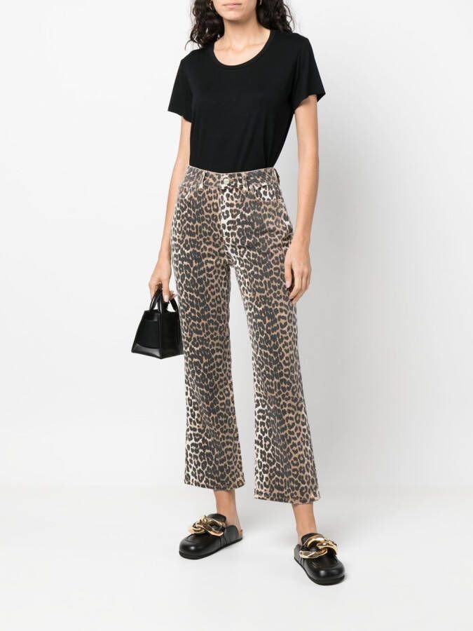 GANNI Cropped jeans Beige