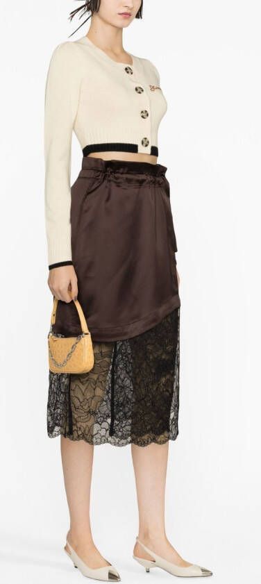 GANNI Vest met ronde hals Beige
