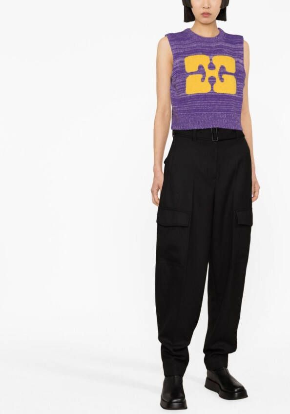 GANNI Cropped spencer Paars