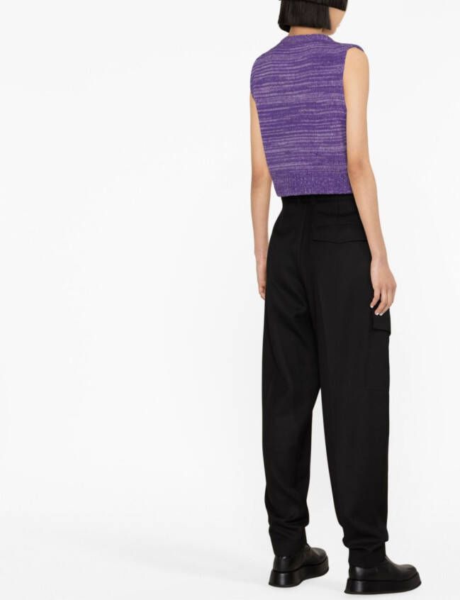 GANNI Cropped spencer Paars